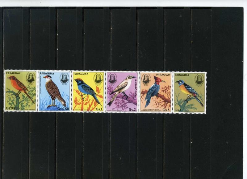 PARAGUAY 1985 Sc#2141 BIRDS STRIP OF 6 STAMPS MNH 