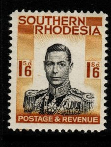 SOUTHERN RHODESIA SG49 1937 1/6 BLACK & ORANGE-YELLOW MTD MINT