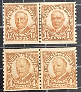 US Stamps-SC# 686 - 687 - MNH - Coil Line Pairs - SCV = $33.50