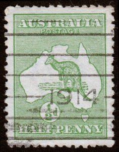 Australia Scott 1 (1913) Used F-VF, CV $7.50 M