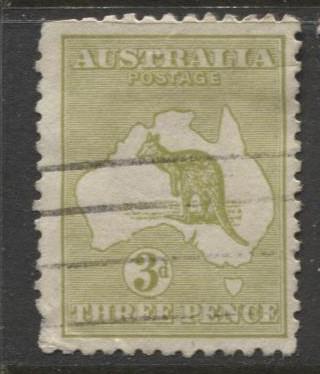 Australia - Scott 47 - Kangaroo -1915 - FU - Wmk 10 - Die I - 3d Stamp4