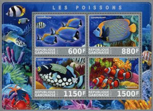 Fish Ocean Life Marine Fauna Souvenir Sheet of 4 Stamps Mint NH