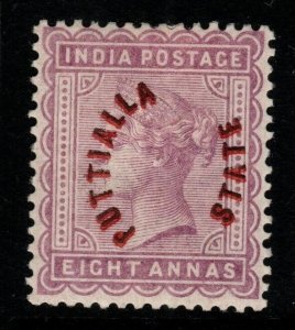 INDIA-PATIALA SG5b 1884 8a DULL MAUVE OVPT IN RED & BLACK MTD MINT