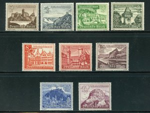 Germany Scott B160-68, Mi.730-38 Castles  Mint NH set