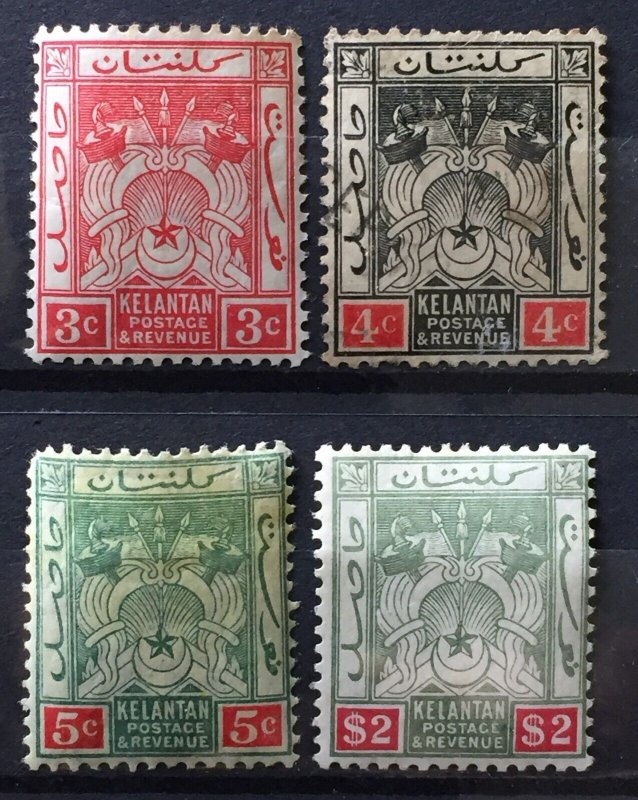 MALAYA KELANTAN 1911-15 4V Mint MCCA part set M4776