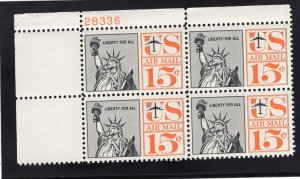 C63 Liberty, MNH UL-PB/4 (#28336) torn perf top center