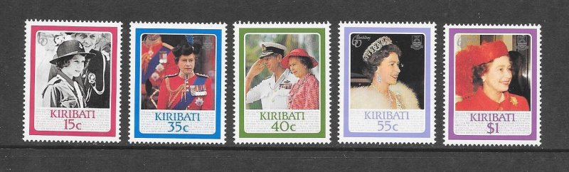 KIRIBATI #470-74   QUEEN'S 60TH BIRTHDAY  MNH