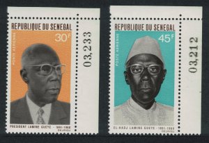 Senegal President Gueye Memorial 2v Corners 1969 MNH SG#398-399