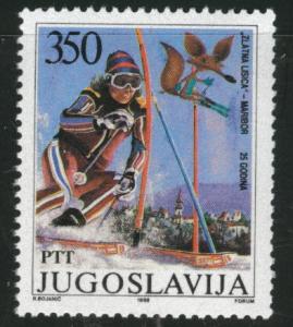 Yugsolvaia Scott 1879  MNH** 1988 Ski stamp