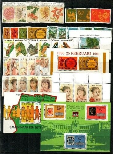 Surinam Mint NH (1981 Commemorative Year Set) - CV $47.90
