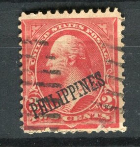 USA; PHILIPPINES 1890s classic Presidents series issue used hinged 2c. value