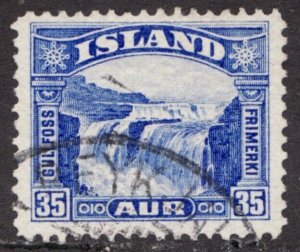 1931-32 Iceland Island Sc #172 - 25 Aur  Gullfoss Frimerk (Falls) - Used Cv$16