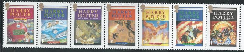 Great Britain 2485a 2479-85 2007 Harry Potter strip MNH