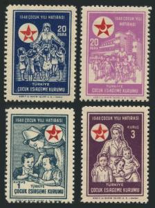 Turkey RA 131-134,MNH.Michel RH 148-151. Red Crescent 1948.Nurse & children.