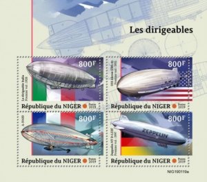 Niger - 2019 Dirigible Balloons - 4 Stamp Sheet - NIG190119a