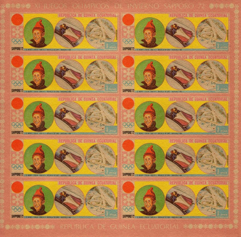 Equatorial Guinea 1972 Mi#A27/A33 SAPPORO OLYMPICS 7 Sheetlets IMPERFORATED MNH