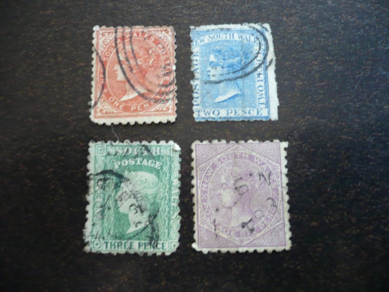 Stamps - New South Wales - Scott# 61-63, 66 - Used Part Set of 4 Stamps