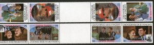 St. Vincent Grenadines 1986 Royal Wedding SPECIMEN Sc 539-40 Se-tenant Tete-b...