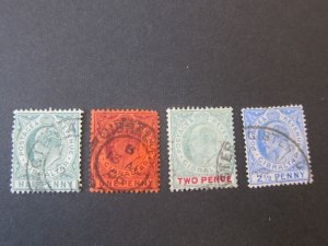 Gibraltar 1904 Sc 49,50b,52a,55 FU