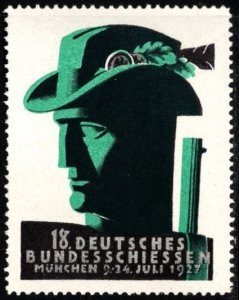 1927 Germany Poster Stamp 18th German Federal Shooting Exhibition Munich MNH