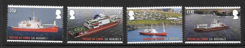 TRISTAN DA CUNHA SG1054/7 2012 MAIDEN VOYAGE OF SA AGULHAS MNH 