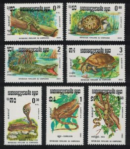 Kampuchea Cobra Snake Turtle Chamaeleon Reptiles 7v 1983 MNH SC#420-426