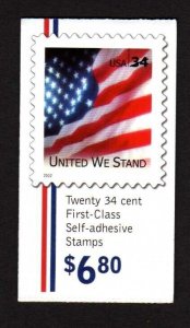 USA Scott BK287 Complete Booklet -  United We Stand, Flag (SCV $17.00)