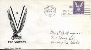 V for Victory Coz-Art Cacheted Cover PM Columbus OH January 10 1944