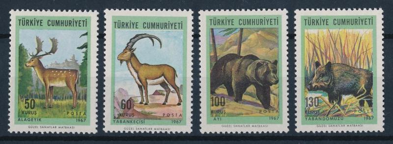 [64102] Turkey 1967 Wild Life - Deer, Bear, Pig  MLH