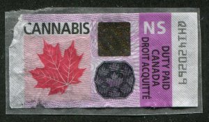 Canada Revenue Nova Scotia Cannabis Duty Paid Stamp - Used