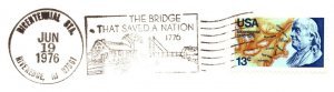 US SPECIAL POSTMARK EVENT COVER THE BRIDGE THAT SAVED A NATION RIVEREDGE NJ 1976