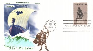 #1359 Leif Erikson Overseas Mailer FDC 