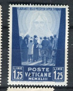 VATICAN; 1944 early Victims of War issue Mint hinged 1.25L. value