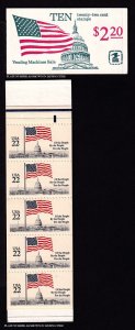 1985 Flag over Capitol Dome 22c Sc BK145 booklet (2 panes 2116a) plate no. 3