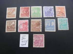 GERMANY SBZ 1946 USED MI. 29-40Y SC 12NB13-22 PAPER VAR. SET XF 300 EUROS (119)