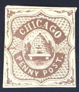 Scott#38L Local - L105 Design  - Forgery D - Chicago Penny Post, Chicago, III