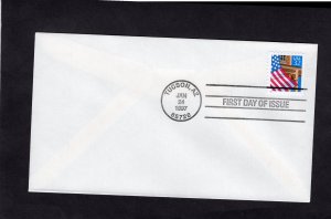 2921d Flag over Porch, booklet stamp FDC no cachet