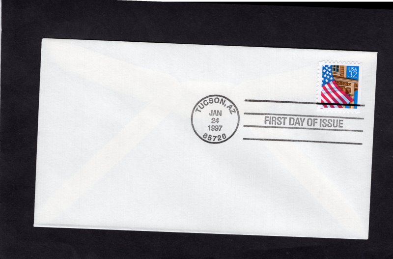 2921d Flag over Porch, booklet stamp FDC no cachet