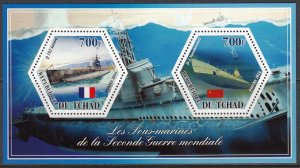 TCHAD CHAD 2014 WORLD WAR II SUBMARINES GUERRE WELTKRIEG [#A302]