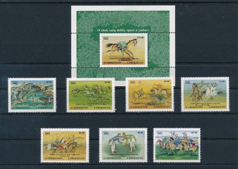 [111715] Uzbekistan 2002 Traditional sports horses with Souvenir sheet MNH