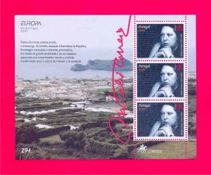 AZORES PORTUGAL 1996 Europa CEPT Famous People Woman Poet s-s Sc436a Mi Bl.15 MN