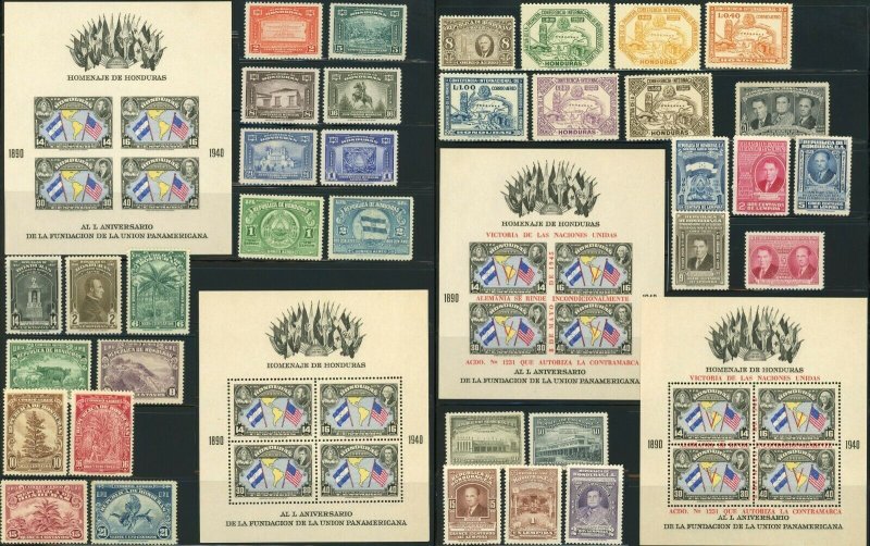 Early HONDURAS Postage Latin America Stamp Collection 1890-1959 Used Mint LH NH