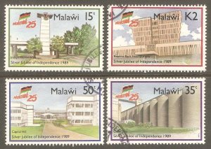 MALAWI Sc# 546 - 549 USED FVF Set of 4 1989 Independence Anniversary