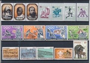 D390490 Rwanda Nice selection of MNH stamps