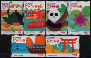 CUBA 2019  CHINA PHILATELIC EXPO stamp collecting  Cpl set of 6  2019  MNH