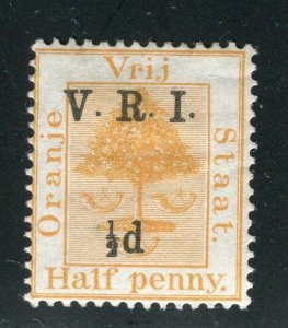 ORANGE FREE STATE;  1900 early V.R.I. surcharge Mint hinged 1/2d value,