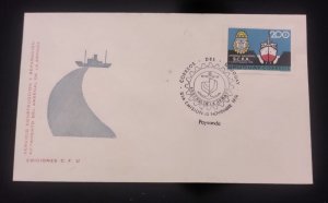 D)1974,URUGUAY, FIRST DAY COVER, ISSUE, CENTENARY OF THE NAVAL FORCE, FDC
