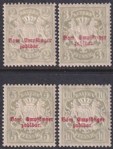 Bavaria 1903 Sc J10-3 postage due set MH*
