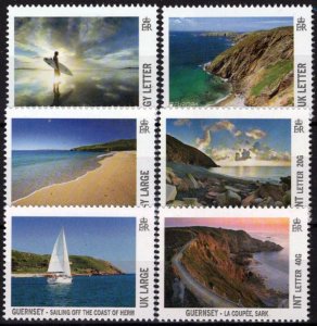 ZAYIX Guernsey 1160-1165 MNH Seaside Views Sailing Ships Tourism 090823S64M