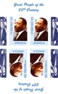 ANGOLA SHEET IMPERF LUTHER KING